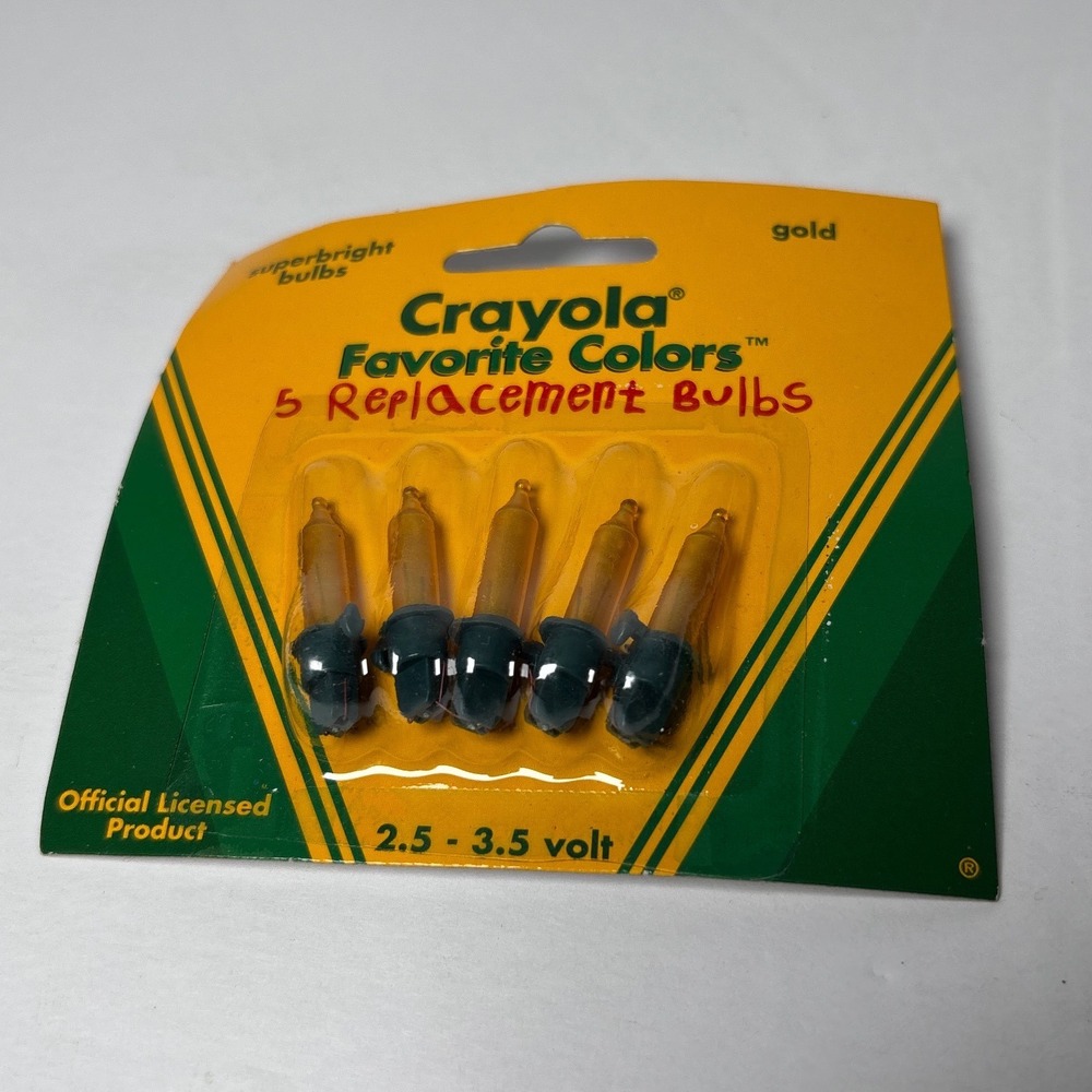Crayola Favorite Colors Gold Replacement‎ Bulbs 5 Pack 2.5 3.5 Volt Superbright